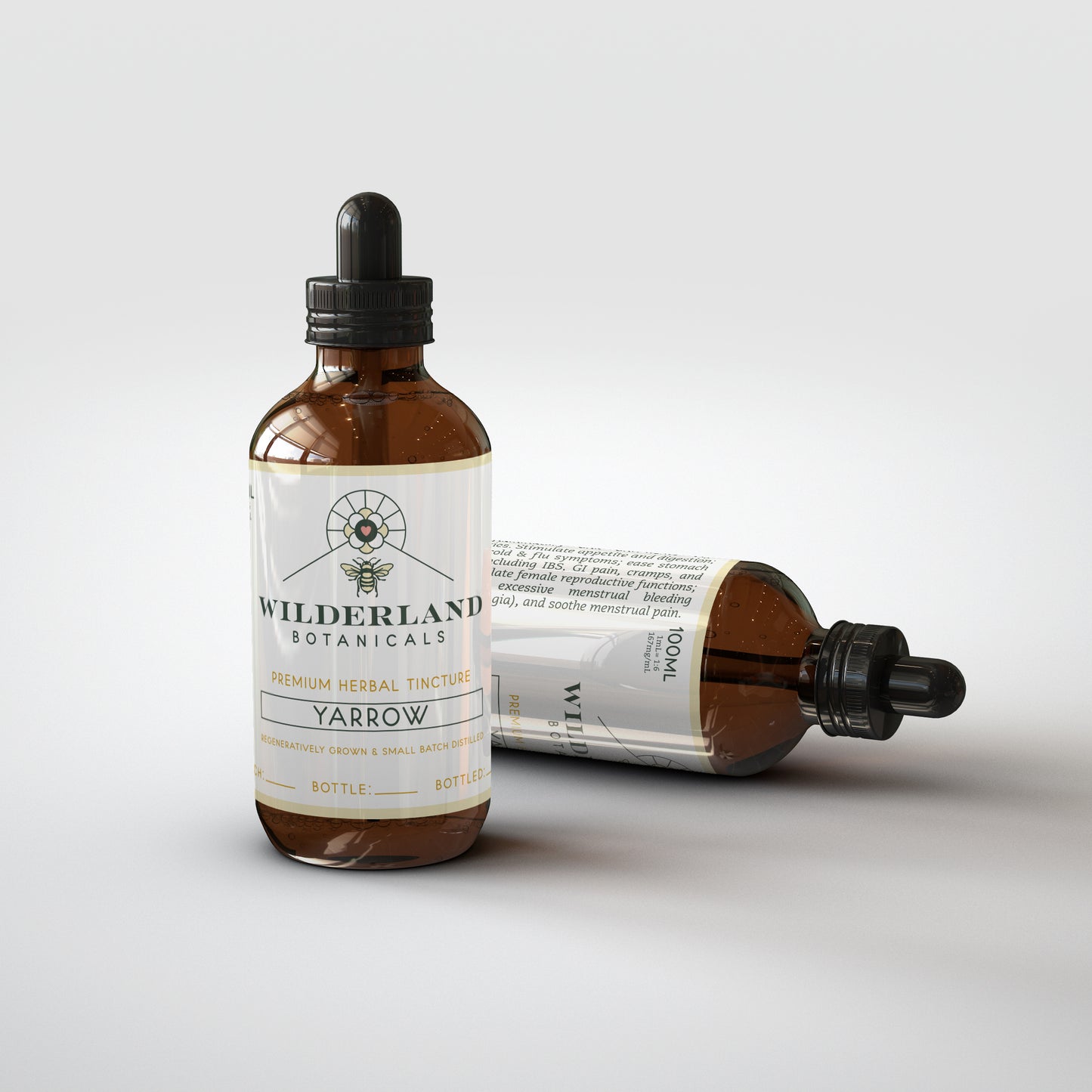 Two 100mL bottles of Wilderland Botanicals Rhodiola rosea tincture, featuring premium herbal extract packaging with a golden label design.